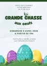 Affiche chasse aux oeufs Pâques illustration simple coloré